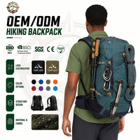 Mochila de Senderismo de Poliéster Resistente a la Abrasión de 60L, con Logotipo Personalizado, para Vendedores de Comercio Electrónico
