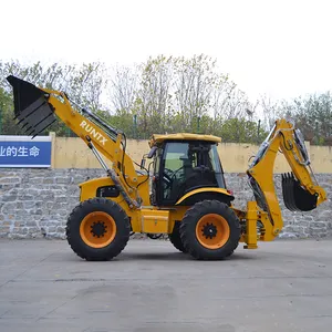 Runtx Mini Tractor Front End Compact 2.5 Ton Backhoe Loader With Excavator For Sale