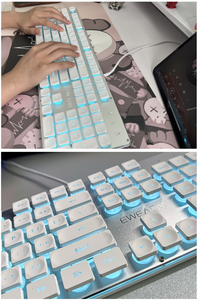 Teclado mecánico con cable EWEADN GX710S con retroiluminación RGB Interfaz USB de <span class=keywords><strong>104</strong></span> teclas Nuevo diseño para uso de oficina portátil - Product Image 5