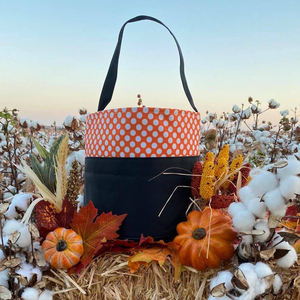 Borsa per Caramelle Trick or Treat, Personalizzata per Bambini, Ecologica in Tela a Pois e Righe, Cesto per Halloween, Famiglia <span class=keywords><strong>Gina</strong></span> - Product Image 1