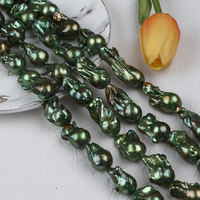 AAA 13-18mm vert grande taille vente en gros eau douce véritable eau douce baroque perles brin bijoux