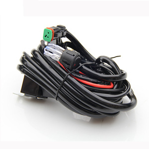 Harness Kabel Saklar Lampu Kerja LED Kendaraan 12V 40A 3M Satu-ke-Satu Lampu Kabut Tembaga Isolasi PVC Otomotif - Product Image 1