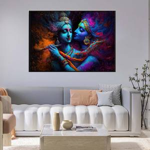 JIEKAI高級インドのヒンドゥー教クリシュナ壁アート写真ポスターヒンドゥー教のアートフレームキャンバスアートプリント絵画 - Product Image 2