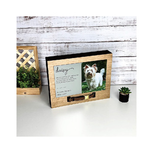 개와 고양이를 위한 맞춤형 애완 동물 항아리, 재를 위한 나무 기념 액자 - Product Image 2