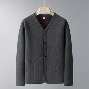 Logo personnalisé hommes cardigan manteau papa plus velours lâche à l'intérieur manteau personnes âgées garder au chaud et porter à l'extérieur 2025 populaire - Product Image 2