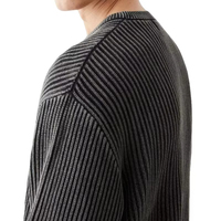 Pull en maille côtelée 100 % coton doux personnalisé, couleur unie, avec logo brodé, pour homme, maille 7GG, streetwear, OEM, vente en gros