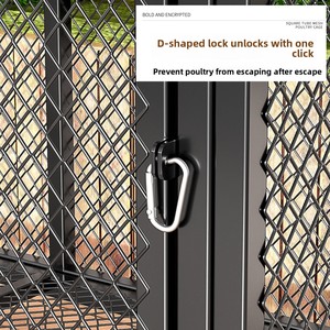 Büyük Kalınlaştırılmış Modern Metal Tavuk Kümesi Açık Alan Yuvası Katlanabilir Üretim Kafesi Düğmeli Sağlam Desenli Kümes Hayvanları/Ördek İç Mekan Kafesi - Product Image 5