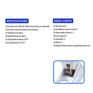Lit de beauté d'exposition avec commande au pied intégrée Table de <span class=keywords><strong>massage</strong></span> électrique Mobilier de salon Fauteuil facial spa à base métallique - Product Image 2