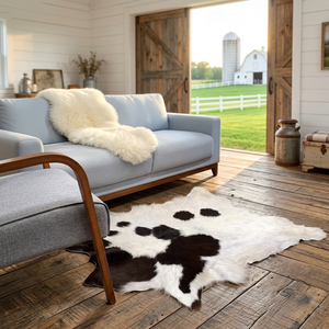 <b>Black</b> & White Calf Hide <b>Rug</b> - Product Image 3