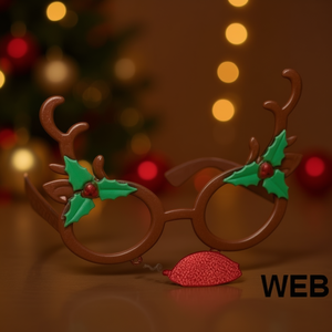 Gafas de disfraz de reno navideño con cuernos y aleguress para la diversión de las fiestas - Product Image 2