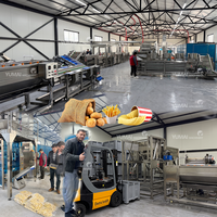 YMC Complete Set Volledig Automatische Productielijn voor Verse Aardappelchips en Frieten, van 100 kg/uur tot 2000 kg/uur