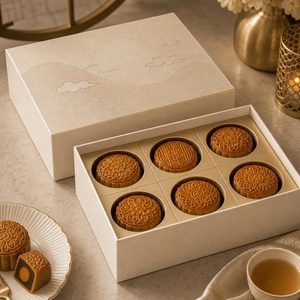Caja <span class=keywords><strong>de</strong></span> Papel con Tapa y Bandeja <span class=keywords><strong>de</strong></span> 6 Divisiones <span class=keywords><strong>para</strong></span> Pasteles, Galletas y Bizcochos, Caja <span class=keywords><strong>de</strong></span> Papel <span class=keywords><strong>para</strong></span> Pastelería con 6 Compartimentos - Product Image 1