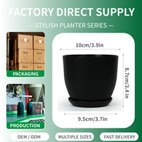Jardinières d'intérieur modernes en plastique durable de 3,9 pouces, ensemble décoratif pour la maison et le jardin avec trou de drainage, pots de fleurs