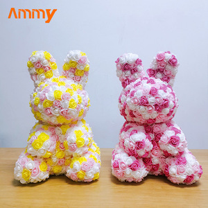 Khuôn Mẫu Hình Thỏ Hồng 45Cm Của Mẹ Ammy Diy Hoa Hồng Nhân Tạo Gấu Nhựa Hoa Hồng May Mắn Mẫu Khuôn Chó - Product Image 5