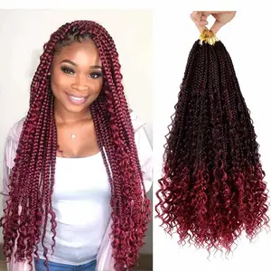 X-TRESS Goddess Box Braids Crochet Hair With Curly Ends 20 Inch Pre-looped Synthetic Braids Bohemian River Locs for Black Women