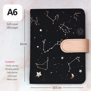 Zodiac Logo personalizzabile copertina morbida diario in Pu quaderni spessi A6 pagine vuote pianificatore di griglia stazionario - Product Image 1