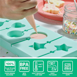 แม่พิมพ์ซิลิโคนทำลูกอมแบบแท่ง ไม่ติดกระทะ ปลอดสาร BPA เกรดสำหรับอาหาร - Product Image 3