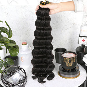 Deep Wave 32-Inch Bohemian Curly Crochet <b>Braid</b> <b>Hair</b> Extension Synthetic High Temperature Fiber Single Weft Boho <b>Braids</b> - Product Image 3