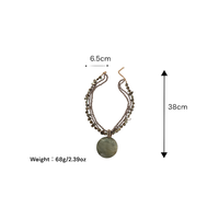 Collier de perles de coquillages fait à la main de style authentique avec diamants, longue chaîne plaquée or, collier cadeau tendance en perles