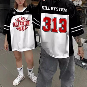 เสื้อยืดฮิปฮอปแฟชั่นแบบสั่งทำพิเศษ พิมพ์ลาย 3 มิติ แขนสั้น ผ้าตาข่าย แห้งเร็ว สปอร์ต สตรีทแวร์ลำลอง - Product Image 6