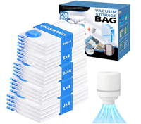 Sacs de rangement sous vide pour voyage, pompe électrique, compression réutilisable pour vêtements, valise, bagage à main