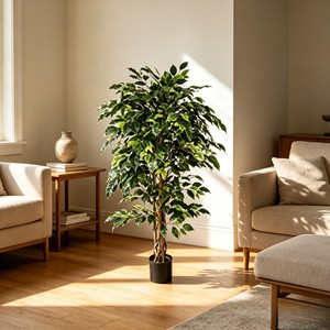 Árbol de Banyan Artificial Verde con Tres Troncos y Cuatro Enredaderas - Product Image 5