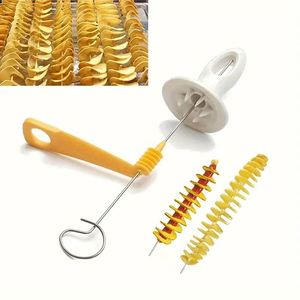 Coupe-légumes manuel en spirale Tornado Jy, 3 lames rotatives, en acier inoxydable et plastique, facile à nettoyer, pour pommes de terre, fabriqué en usine - Product Image 2