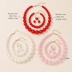 Ensemble de bijoux de mariée en perles, 4 pièces, collier, bracelet, boucles d'oreilles, bague, élégant, cadeau pour la mère de la mariée, sans nickel - Product Image 3