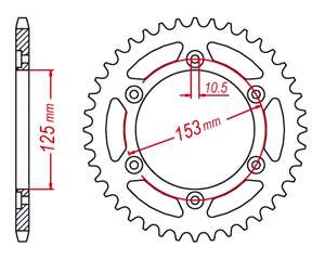 Piñón de motocicleta trasero de cadena 520 personalizado para <span class=keywords><strong>Honda</strong></span> XR <span class=keywords><strong>250</strong></span> 600 650 CRM250 CRF250 <span class=keywords><strong>Rally</strong></span> - Product Image 6