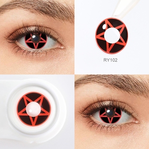 Pseyeche star pattern lenti a contatto colorate cosplay Anime lentilla de color contatti moon pattern lenti a contatto colorate di Halloween - Product Image 4