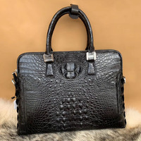 Sacs en cuir véritable de haute qualité avec logo personnalisé, sacs en cuir de crocodile, porte-documents en cuir véritable pour homme, sac de voyage, sac de bureau
