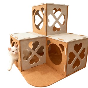 Casa tunel para gatos de fieltro modular 800x800x845mm, cama para mascotas - Product Image 5
