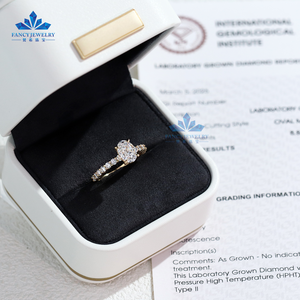 Bán Buôn IGI Chứng Nhận Hpht Cvd Vvs Phòng Thí Nghiệm Grown Hình Bầu Dục Kim Cương 3ct 4CT 5ct 14K 18K Rắn Vàng Trang Sức Engagement <span class=keywords><strong>Ring</strong></span> Phụ Nữ - Product Image 4