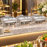 Luxe hotelchafer SUS 304 roestvrij staal 9L chafing dish buffetwarmer buffetset voor catering