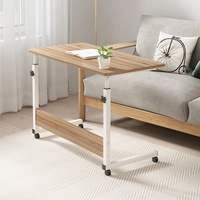 Table de chevet relevable mobile avec plateau en bois, mobilier de chambre à coucher, bureau d'étude simple pour dortoir d'étudiant, vente directe usine