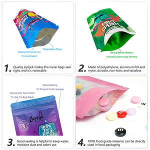 Sachets en plastique refermables avec fermeture éclair, à impression personnalisée, 3,5 g, 7 g, 14 g, 28 g, résistants aux odeurs, avec mon logo - Product Image 3