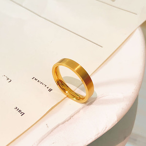 18K PVD Gold Plated Stainless Steel <b>Plain</b> Band <b>Ring</b> for Women | Minimalist Design | Waterproof, Hypoallergenic & Non-Fading - Product Image 4