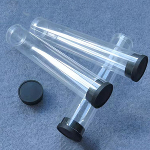 150mm uzunluk en kaliteli sert şeffaf silindir plastik tüp şeffaf plastik silindir tüp ambalaj kapaklı konteyner - Product Image 3