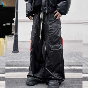 <span class=keywords><strong>Pantaloni</strong></span> Cargo in <span class=keywords><strong>Ecopelle</strong></span> Nera Personalizzati, Larghi e Comodi, Stile Hip Hop con Tasche per <span class=keywords><strong>Uomo</strong></span> - Product Image 5