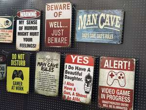 警告注意游戏墙贴彩绘金属锡标牌复古海报装饰牌复古酒吧酒吧标牌家居装饰防紫外线 - Product Image 4