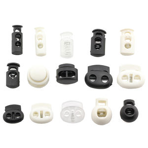 Verstelbare Dubbele 2 Gat Zwarte Kleur Plastic Koord Slot Elastische Koord <span class=keywords><strong>Stopper</strong></span> Veer Plastic Stop - Product Image 6