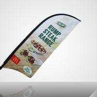 Drapeaux de plage promotionnels personnalisés de haute qualité avec logo, mât en aluminium, matériau polyester, sublimation couleur intégrale