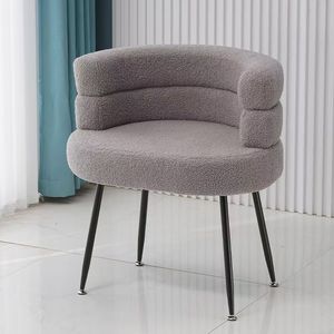 Tabouret de maquillage pour salon et chambre à coucher en peau de mouton avec pieds en métal – Vente directe usine. Vente en gros disponible. Prix réduit - Product Image 3