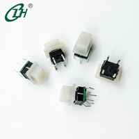 Interrupteur Tactile Mini Illuminé 7x7mm en Laiton 1NO, Tête Carrée 4 Broches, Montage sur PCB, Personnalisation de Bouts de Boutons avec Divers Logos