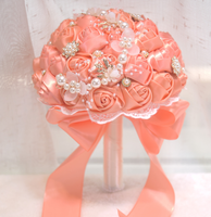Bouquet de Mariage Artificiel en Soie Vcare pour la Mariée et les Demoiselles d'Honneur, Forme Boule Faite à la Main, Longue Durée, Prix de Gros, Boîte Incluse