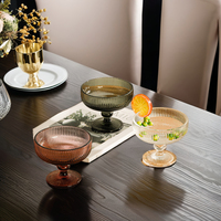 Verre à vin de luxe vintage à motifs floraux, style américain, pour café glacé au lait, idéal pour la maison, les mariages ou les fêtes
