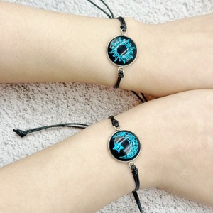 Luminoso sol Luna pareja pulseras brillan en la oscuridad amante a juego brazalete romántico <span class=keywords><strong>Gif</strong></span> para amigos pulsera de cuerda ajustable - Product Image 1