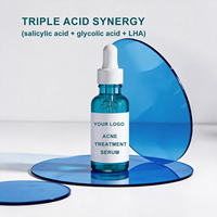 Sérum Traitant l'Acné 1,5% Acide Salicylique LHA Niacinamide Léger Affinant les Pores Traitement Post-Acné Anti-Imperfections 30ml Visage