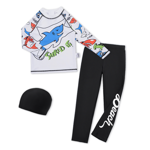<span class=keywords><strong>Maillot</strong></span> <span class=keywords><strong>de</strong></span> <span class=keywords><strong>bain</strong></span> 3 pièces à manches longues pour bébé, pantalon <span class=keywords><strong>de</strong></span> <span class=keywords><strong>bain</strong></span> flottant pour garçons et filles - Product Image 1