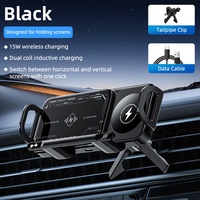 Support de chargeur sans fil pour grille d'aération de voiture, support de téléphone à charge rapide, support rotatif automatique pour téléphones, prend en charge la charge rapide jusqu'à 15W